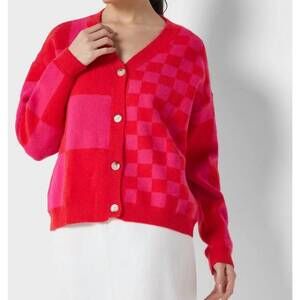 NEW THE MOMENT COLLECTION geometrical v-neck cardigan in multicolored